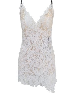 Belle -et-BonBon Party Festival Bridal Short Valentina Blanche Lace Slip Dress With Chiffon Underslip - Grey