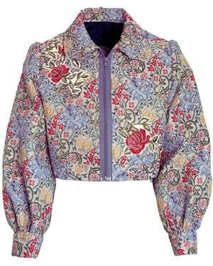 Couture to Your Door Upcycled Tapestry Jacket Sky - Multicolour