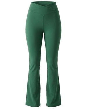 Be Athletica Be One Eighty Wrap-Waist Flared Leggings - Green