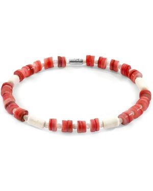 Anchor and Crew Maisie & Freshwater Shell Skinny Bracelet - Red