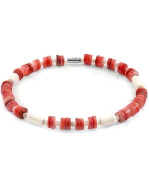 Anchor and Crew Maisie & Freshwater Shell Skinny Bracelet - Red