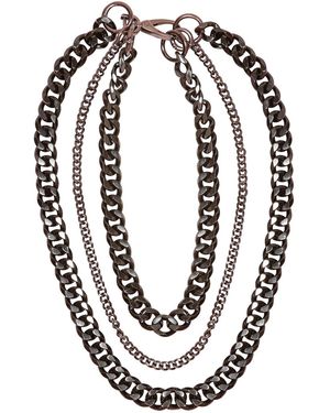Sylvia Piechulla Chunky 3-Tier Aluminium Metal Chain Necklace - Metallic