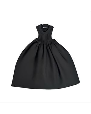 London Atelier Byproduct Knitted Halter Top With Ruffle - Black