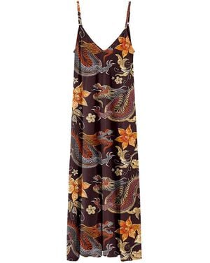 Aloha From Deer Japanese Dragon Maxi Dress - Brown