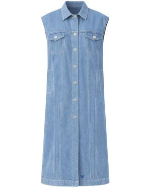 Maui X Lolita Ruler Oversized Denim Vest - Blue
