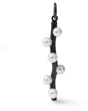 German Kabirski Kralen Anthracite Plated Pendant With Micro Pearl - Metallic