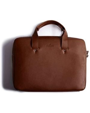 Harber London Everyday Leather Briefcase - Brown