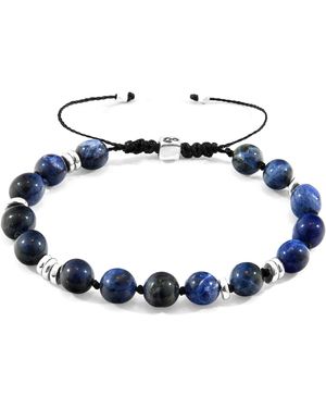 Anchor and Crew Sodalite Agaya & Stone Beaded Macrame Bracelet - Blue