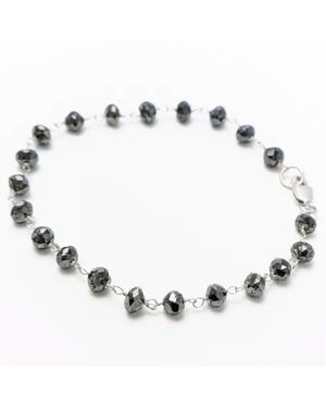Rahul's Jewels 7 Genuine Diamond Rosary Bracelet - Metallic