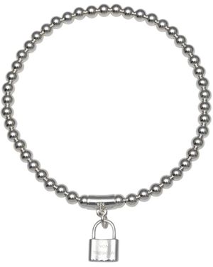 Von Treskow Stretchy Bracelet With Padlock - Metallic