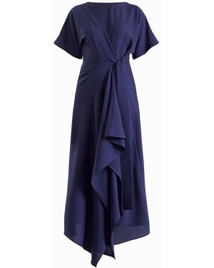 Meem Label Baxter Wrap Dress - Blue