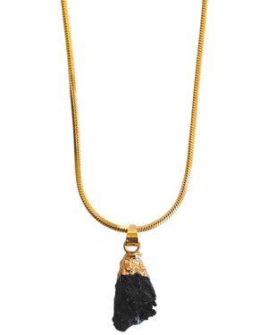 Ziolla Designs Minimalist Tourmaline Necklace - Metallic