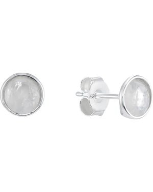 Auree Savanne Sterling & Moonstone Stud Earrings - Metallic