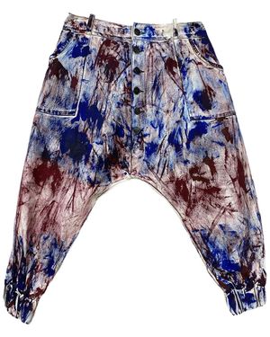 Zasta Studio Colour Palette Raw Denim Oversized Trousers - Blue
