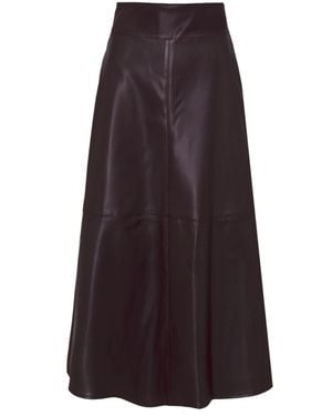 The Extreme Collection Midi Skirt Faux Leather Merlot - Brown