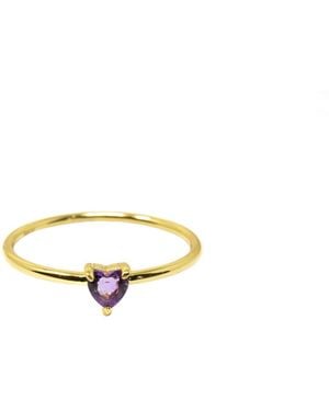 NASI SILVER Yours Heart Ring- Amethyst - Metallic