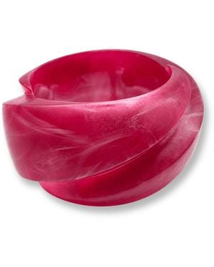Michael Nash Jewelry Brigite Matte Bordeaux Resin Carved Bangle - Red