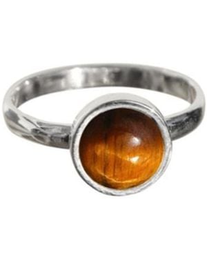FV Jewellery La Stèle And Tiger's Eye Circle Ring - White
