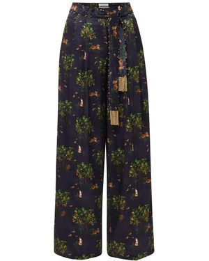 Ashaki Shanti Tiger Pleat Pant - Black