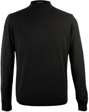 DAVID WEJ Dennis Merino Wool Mock Turtle Neck Jumper - Black