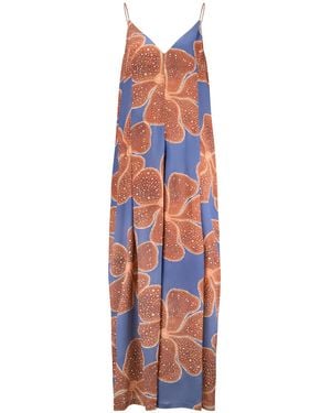 Traffic People Full Bloom And Floral Ithaca Sleeveless Jumpsuit - Orange