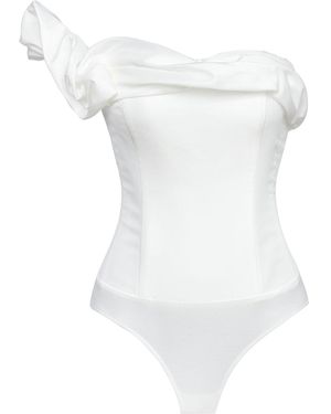POST MERIDIEM Bodysuit With Wave Detail - White