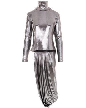 Silvia Serban Turtleneck Blouse With Detachable Panel - Grey