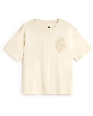 Thinking Mu Lucia Shell Embroidered Patch T-Shirt - White