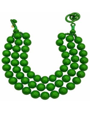 Michael Nash Jewelry Georgiana Faceted Three Strand Resin Necklace - Green