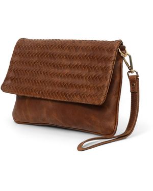 Hides Leather Co. Luxury Leather Organizer – Clutch & Crossbody Tech Wallet - Brown