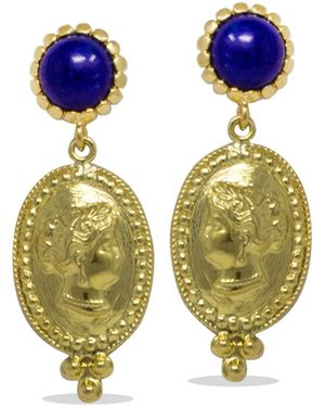 Vintouch Italy Cleopatra Lapis Earrings - Blue