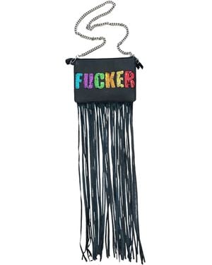 Any Old Iron Fancy Fringe Fucker Leather Bag - White