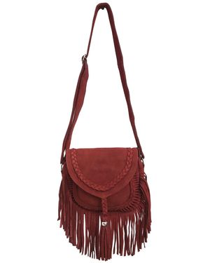 Zasta Studio Banjara Suede Leather Crossbody Bag - Red