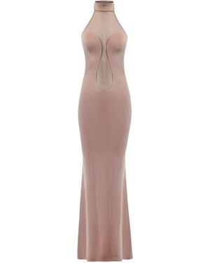 OW Collection Neutrals Selia Bodycon Maxi Dress - Brown
