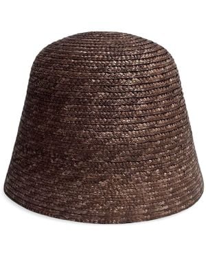 London Atelier Byproduct Woven Straw Lamp Bucket Hat - Brown