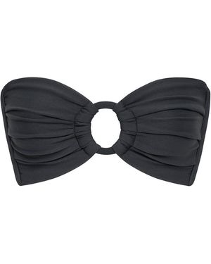 Montce Charcoal Tori Ties Bandeau Bikini Top - Black