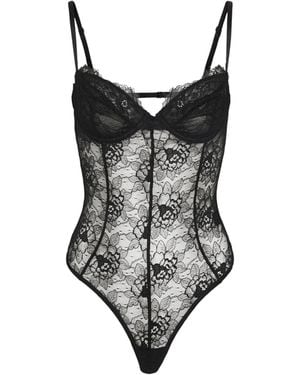 OW Collection Layce Lace Bodysuit - Black