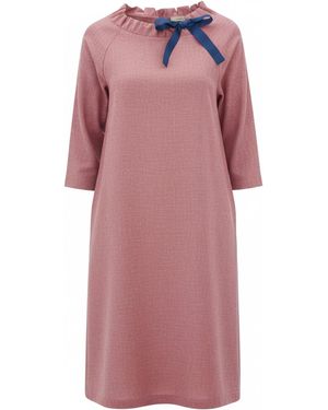 LeMuse French — Stonewashed Linen Dress With Adjustable Ribbon Bow - Pink