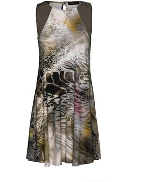 Conquista Neutrals Khaki Animal Print Dress - Yellow