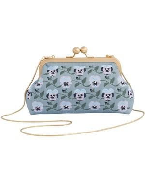 Fable England Pansy Victoriana Clutch - Blue