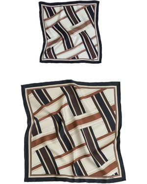 Lost Pattern Lost Pattern X Leatherology Silk Pocket Square & Silk Square Scarf Set - Black