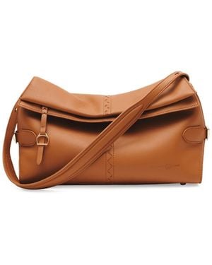 Orange Cube Fantina Folded Hobo Bag - Brown