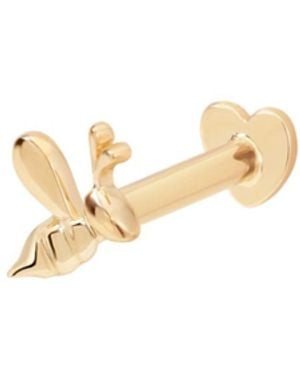 Vanhi 14K Solid Bumble Bee Flat Back Stud Right Facing - Metallic