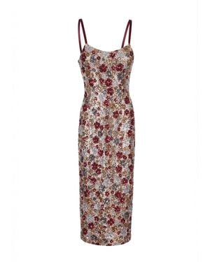 Belsize25 Mayfair Series – Garden Dress Sequinned Halterneck Evening Midi Gown - Purple