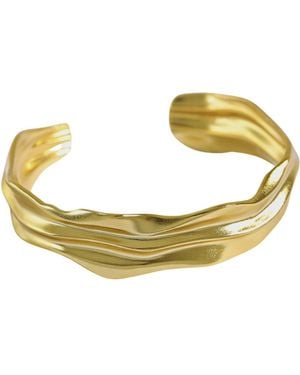 Janus Edinburgh Lunan Wave Vermeil Sterling Chunky Thick Bangle - Metallic