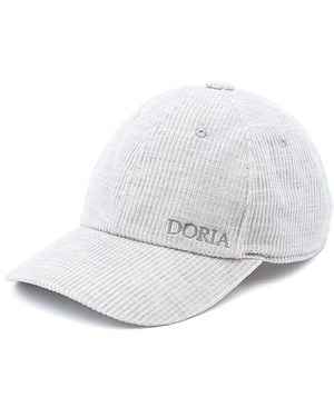 DORIA 1905 Neutrals Ribbed Velvet Baseball Cap - White