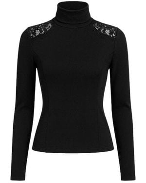 Conquista Long Sleeve Turtleneck Top - Black