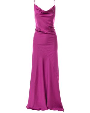 ROSERRY Tulum Cowl Neck Satin Maxi Dress - Purple