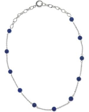 Grosse Platinum & Lapis Lazuli Gemstone Necklace, Series Gem Mix - Multicolor