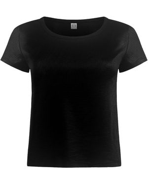 Why Mary Rhea Metallic Knit T-Shirt - Black